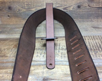 Handmade leather guitar strap