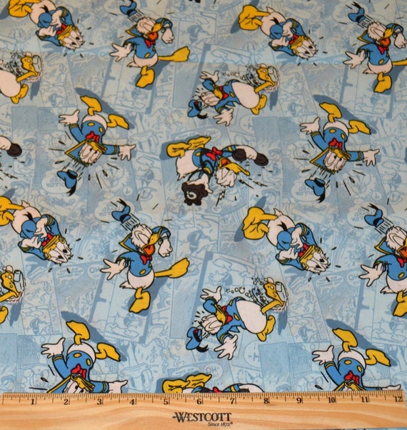 DONALD DUCK FABRIC / 1/2 Yard For Quilting / Disney Comics