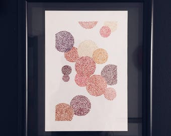 Original Pen and Ink Pointillism Drawing of an ELEPHANT