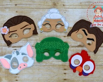 Moana Inspired Masks Maui Pua Hei Hei Te Fiti Birthday Party Idea