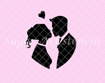 Bride groom stencil | Etsy