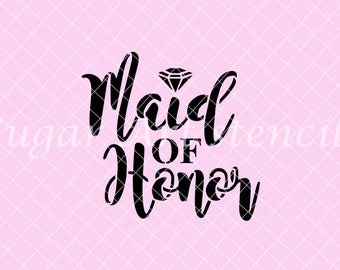Maid of Honor stencil wedding design NB900542