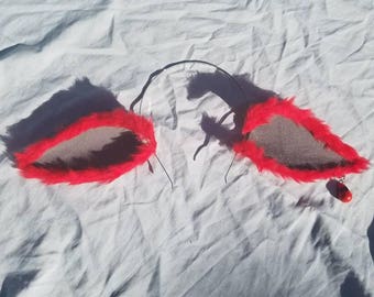 Red/dark grey fawn ears