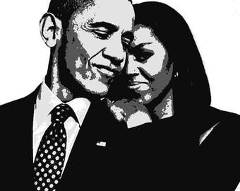 Potus and Flotus/Portrait of President Barack And First Lady Michelle Obama