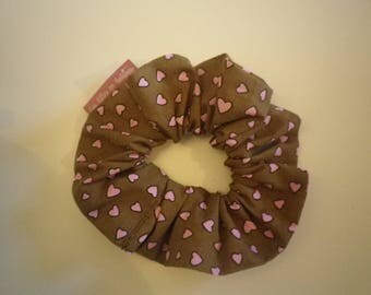 Hearts - gift idea - home fabric hair scrunchie/elastic