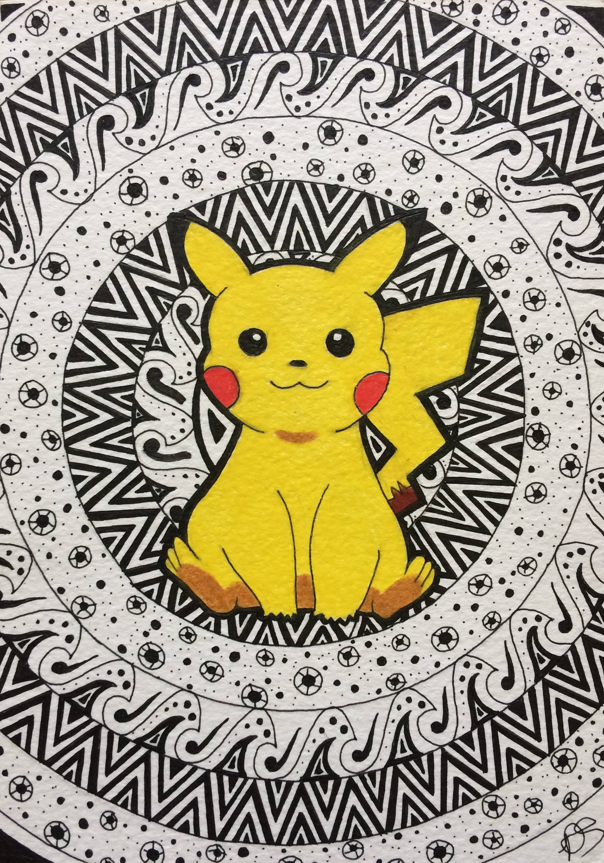 ORIGINAL Pikachu Mandala Art Piece