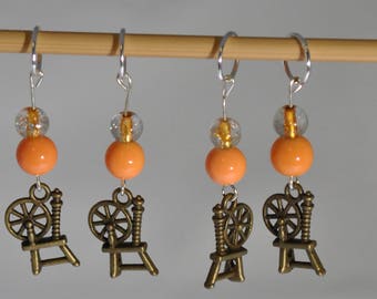 Spinning Wheel Knitting Stitch Markers Set of 4