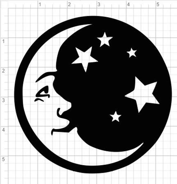 Download Moon and Stars Design SVG PDF EPS Dxf & Studio 3 Cut Files