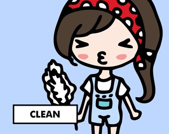 CLEAN CHORES Stickers / planner stickers, house stickers, adulting stickers, to do stickers, mom life stickers, mom stickers / SD60