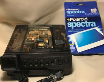 Rare Polaroid Spectra System ONYX Transparent Instant Camera WITH FILM!
