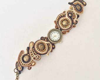 soutache watches, woman watches,wrist watch, soutache bracelet