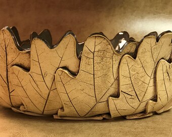 Large Oval Oak Leaf Bowl 143