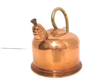 Vintage Tea Kettle Copper Tea Kettle Whistling Tea Kettle Copper Teapot Copper Tea Pot Mid Century Tea Kettle Copper Decor Vintage Kitchen