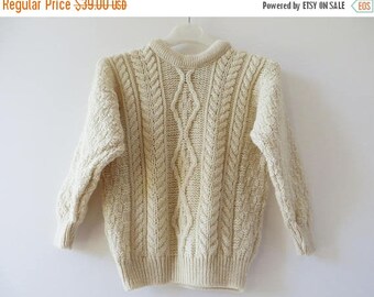 ON SALE Cable Knitted Kids Sweater New Wool Sweater Aran Knit Sweater Ivory White Nordic Pullover Harry Potter Sweater Warm Chunky Ski Pullo