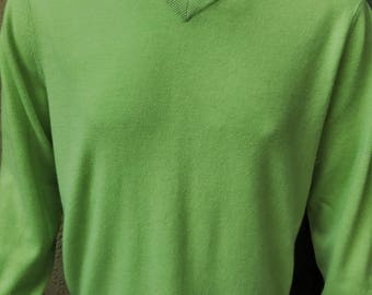 Club Room Vintage Men's Cashmere Sweater, Pale Green Pullover Sweater, Men's Large Cashmere Sweater