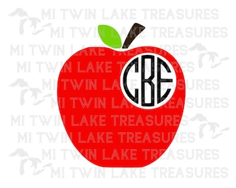 Apple Monogram SVG, PNG, Studio.3, Instant & Digital Download, For Silhouette and Cricut, Home, DIY, Teacher, Personal and Commercial Use