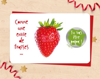 Mini Card scratch pregnancy announcement, you'll be dad, aunt, uncle, Grandma, Grandpa! - like strawberries collection
