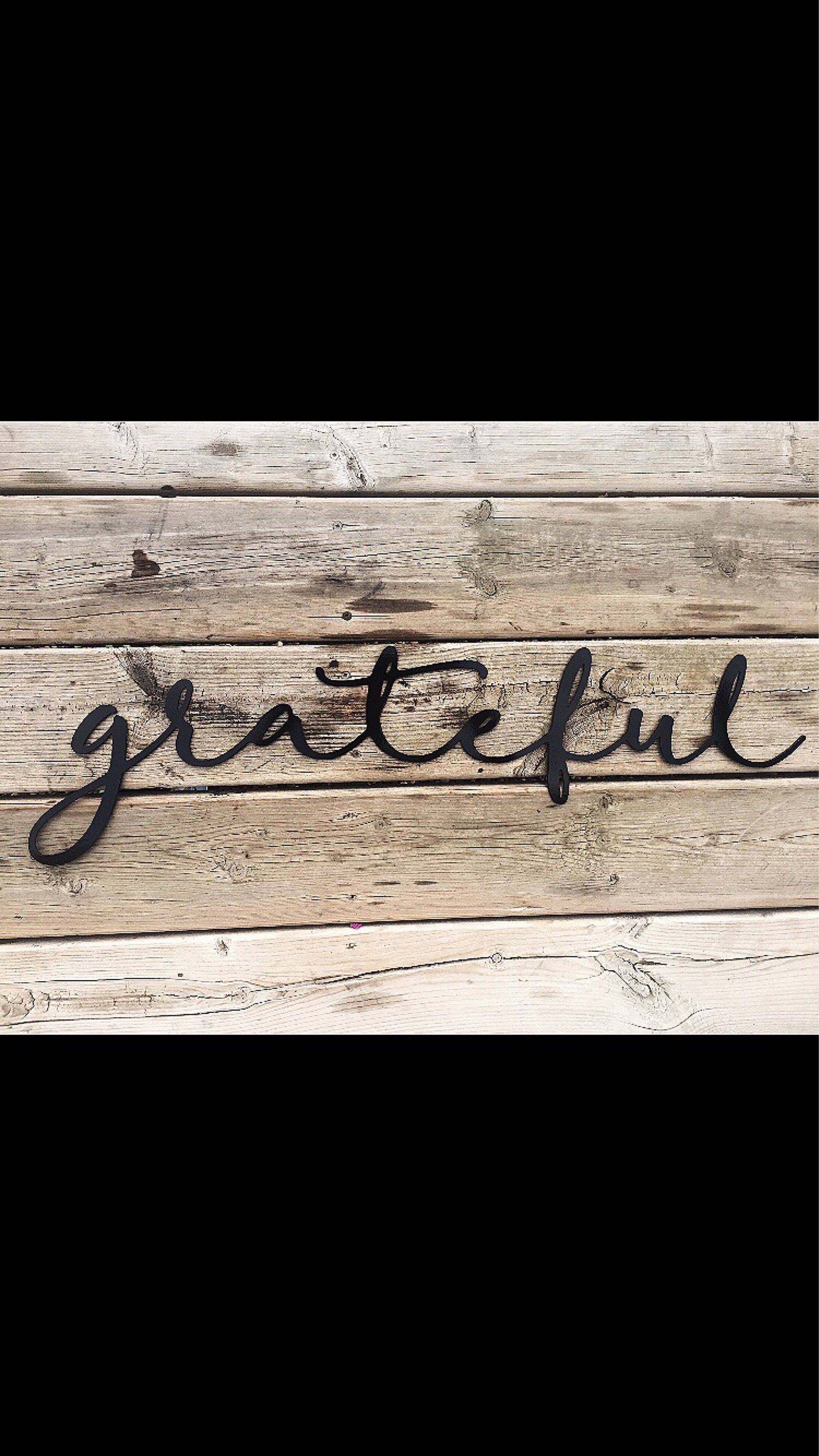 Grateful Script metal wall art simple decor farmhouse