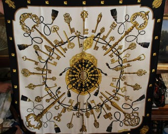 HERMES Scarf, French vintage silk scarf Hermes, French luxury fashion chic Hermes silk scarf, Hermes scarf Silk scarf, Fabulous Paris Hermes