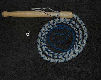 6' Cow Whip -Silver & Royal Blue - Paracord