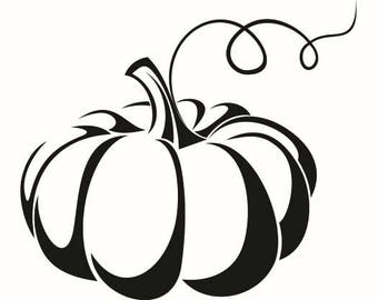 Pumpkin #1 Large Orange Stem Vine Squash Food Fruit Label Halloween Logo .SVG .EPS .PNG Instant Digital Clipart Vector Cricut Cut Cutting