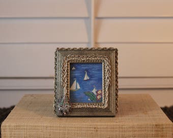 Sail boat embellished picture frame