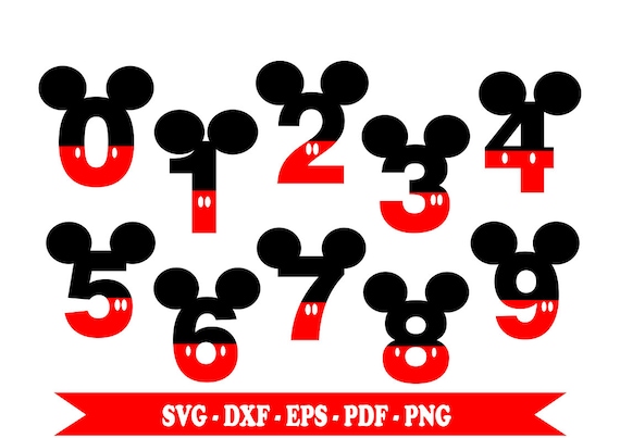 Download Mickey Mouse Birthday numbers svg in five file formats eps