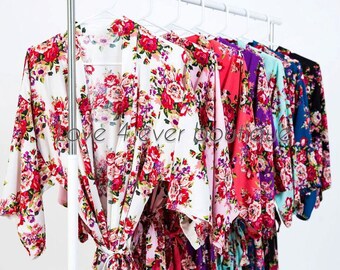 Cotton Bridesmaid Robes Set of 6, Lightweight Cotton Robe, Best Spa Robes, Maternity Bridesmaid Gowns, Cute Hospital Gown, Short Cotton Robe