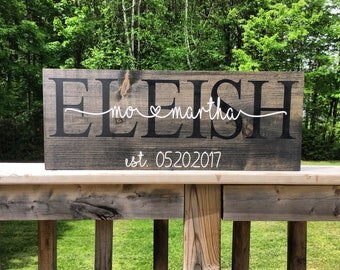 Wedding Gift - Anniversary Sign - Last Name Sign - Bridal Shower Gift - Rustic - Custom Personalized - Gift for Couple - Gift for Bride