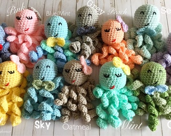 Octopus, newborn octopus, preemie octopus, crochet octopus, crochet bear, crochet newborn toy, newborn, preemie, baby octopus, newborn plush