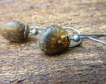Amber Matte Earrings Baltic Amber Earrings Silver Sterling Amber Earrings Natural Amber Organic Gift Earrings