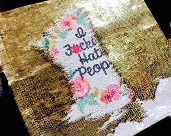 Mermaid Pillow Case "I F***ing Hate People" funny rude quotes adult pillow pillow case
