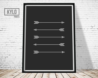 Arrows Print, Arrow Black and White Print, Wall Art Print, Home Print, Minimal Arrow Art, Arrows Digital Print, Minimalist Print, Home Art