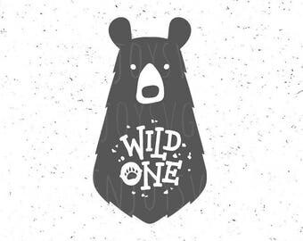 Wild One SVG file Baby Bear svg Wild one svg Baby Birthday svg Bear paw svg Wild One Svg Cut file Baby SVG Silhouette Cricut Svg Cutting