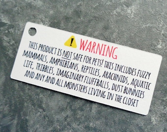 Not Pet Safe Humorous Warning Label Gift Tags Fun & Nerdy Not Safe For Pets Caution Labels for Soaps Lotions Shampoo Oils - Set of 40
