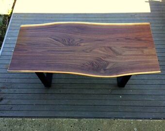 Live Edge Black Walnut Desk/Banquette Table