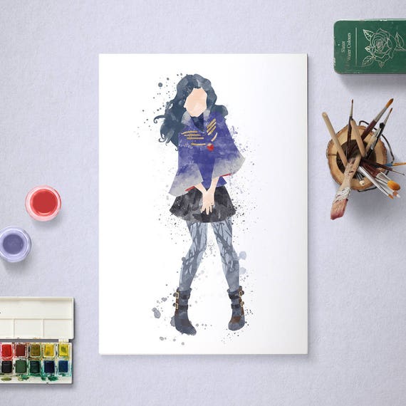 Evie, Descendants Poster, Watercolour Art, Printable Instant Download Il_570xn