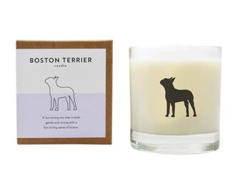 Boston Terrier Soy Candle Dog Candle Pet Loss Gift Scented Soy Candle Boston Terrier Dog Lover Gift The Original Scripted Fragrance Candle
