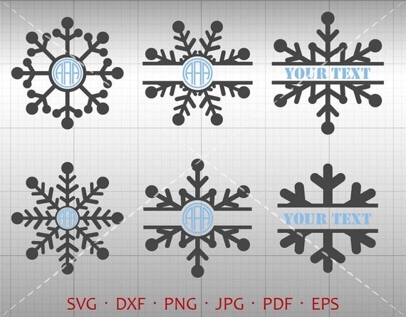 Download Snowflake SVG Snowflake Monogram Frame with Circle Font