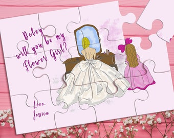 Flower Girl Proposal Puzzle, Will You Be My Flower Girl, Flower Girl Gift, Flower Girl Jigsaw, Flower Girl Invitation, Asking Flower Girl