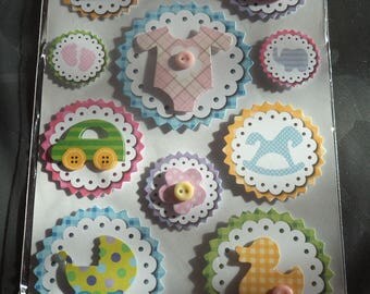 stickers raised 3 D superb quality new birth theme