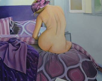 The private room - Female nude - Nu féminin- Original oil painting