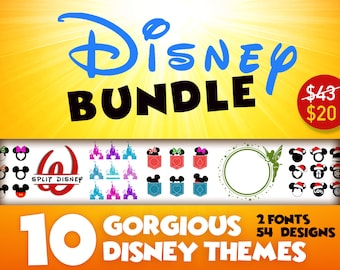 DISNEY svg BUNDLE Minnie Mouse svg Mickey svg files Disney svg files Disney castle svg Disney Font Dxf Cricut Monogram clipart diy 153