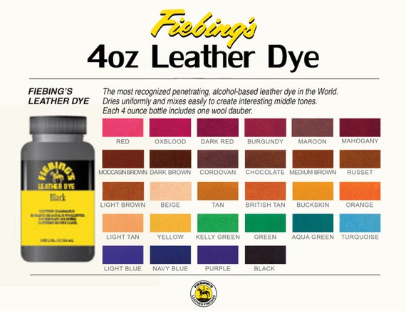 New Fiebing's Leather Dye w/ Applicator USA Made 28 COLORS