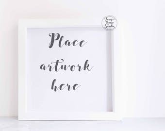 8 x 8 inch Empty Square Frame Photo Mockup Styled Stock Photograph Hi Res Jpeg Image Digital Download Website Bloggers