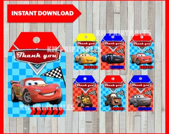 Disney Cars Favor Tag or Label Printable Cars Birthday Party