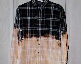 Hand-Bleached Flannel Shirt