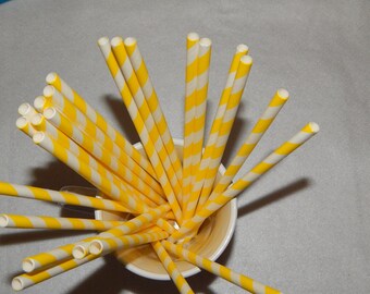 YELLOW AND WHITE STRIPED STRAW
