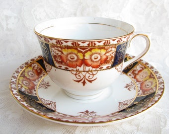 Colclough cup Cobalt Blue cup Old English Cup Longton cup Collection Collectible cup Garden tea party Grandma gift Gold Tea Cup Saucer Xmas