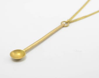 Spoon Necklace Brass, Dip Necklace, Dipper, Brass Jewelry, Necklace with shovel, Long necklace, Hipster, Berlin, Handmade, Necklace Pendant